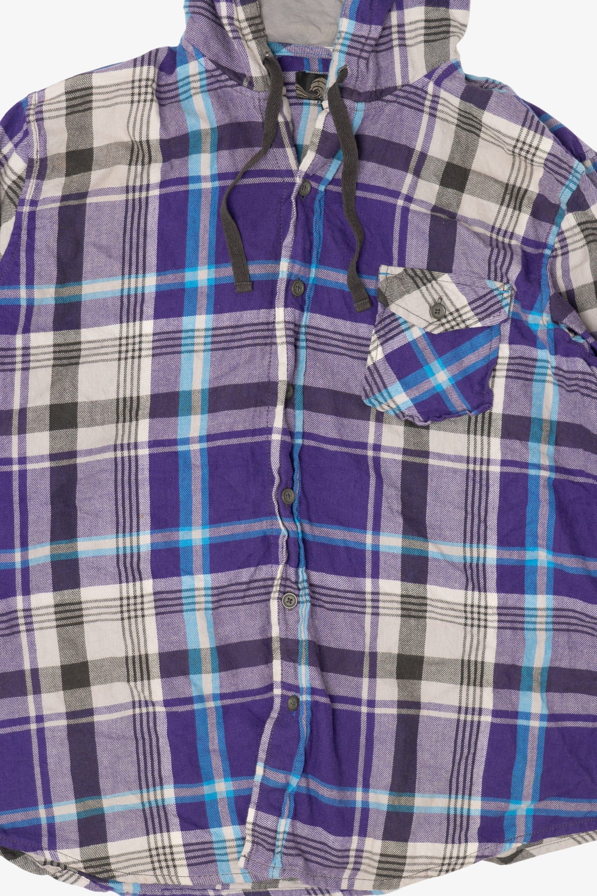 Vintage Purple Hooded Flannel Button Up Shirt (2000s)