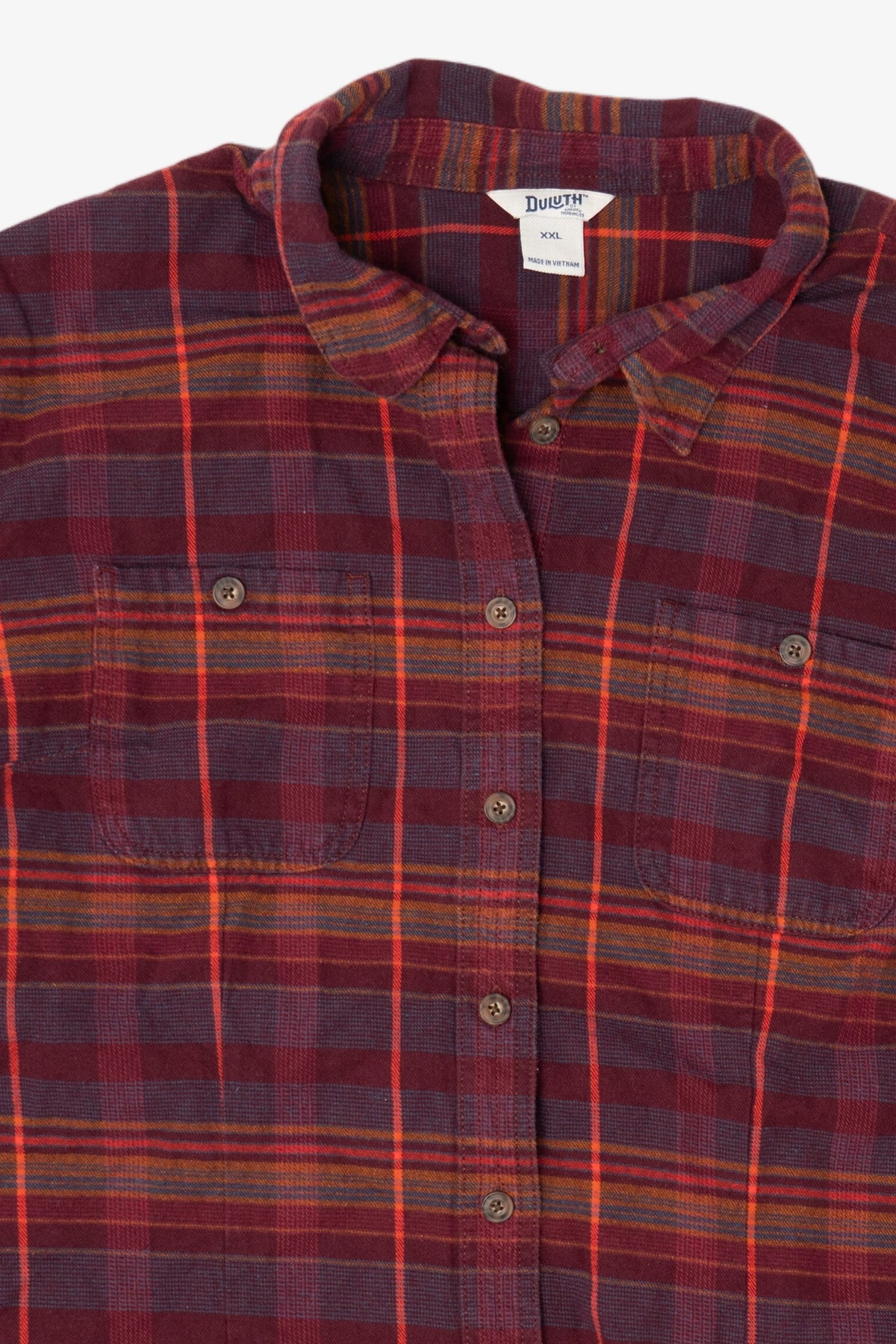 Burgundy Duluth Trading Co. Flannel Button Up Shirt (2010s)