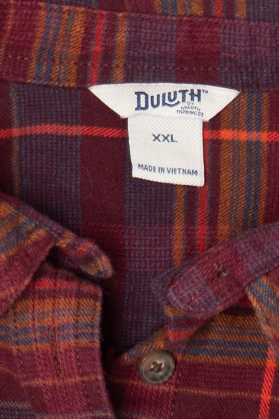Burgundy Duluth Trading Co. Flannel Button Up Shirt (2010s)
