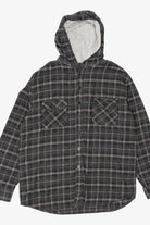 Vintage Dark Gray Canyon Creek Hooded Flannel Shirt (1990s)