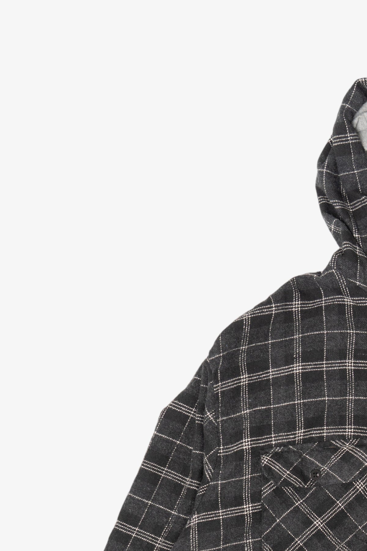 Vintage Dark Gray Canyon Creek Hooded Flannel Shirt (1990s)