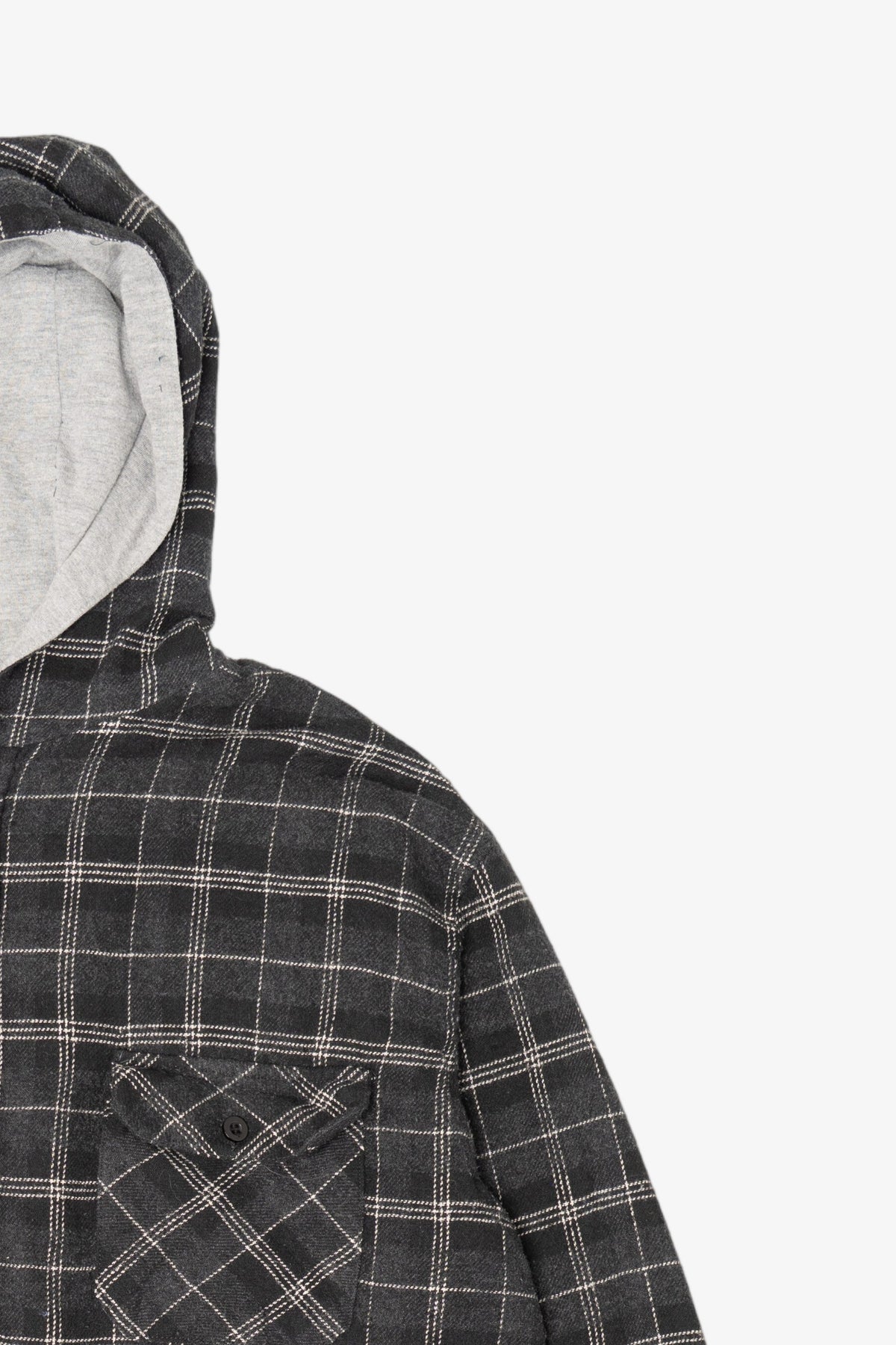 Vintage Dark Gray Canyon Creek Hooded Flannel Shirt (1990s)