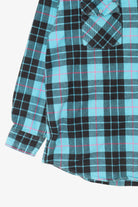 Vintage Blue Plaid Rancho Santa Fe Flannel Button Up Shirt (1990s)