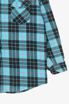 Vintage Blue Plaid Rancho Santa Fe Flannel Button Up Shirt (1990s)