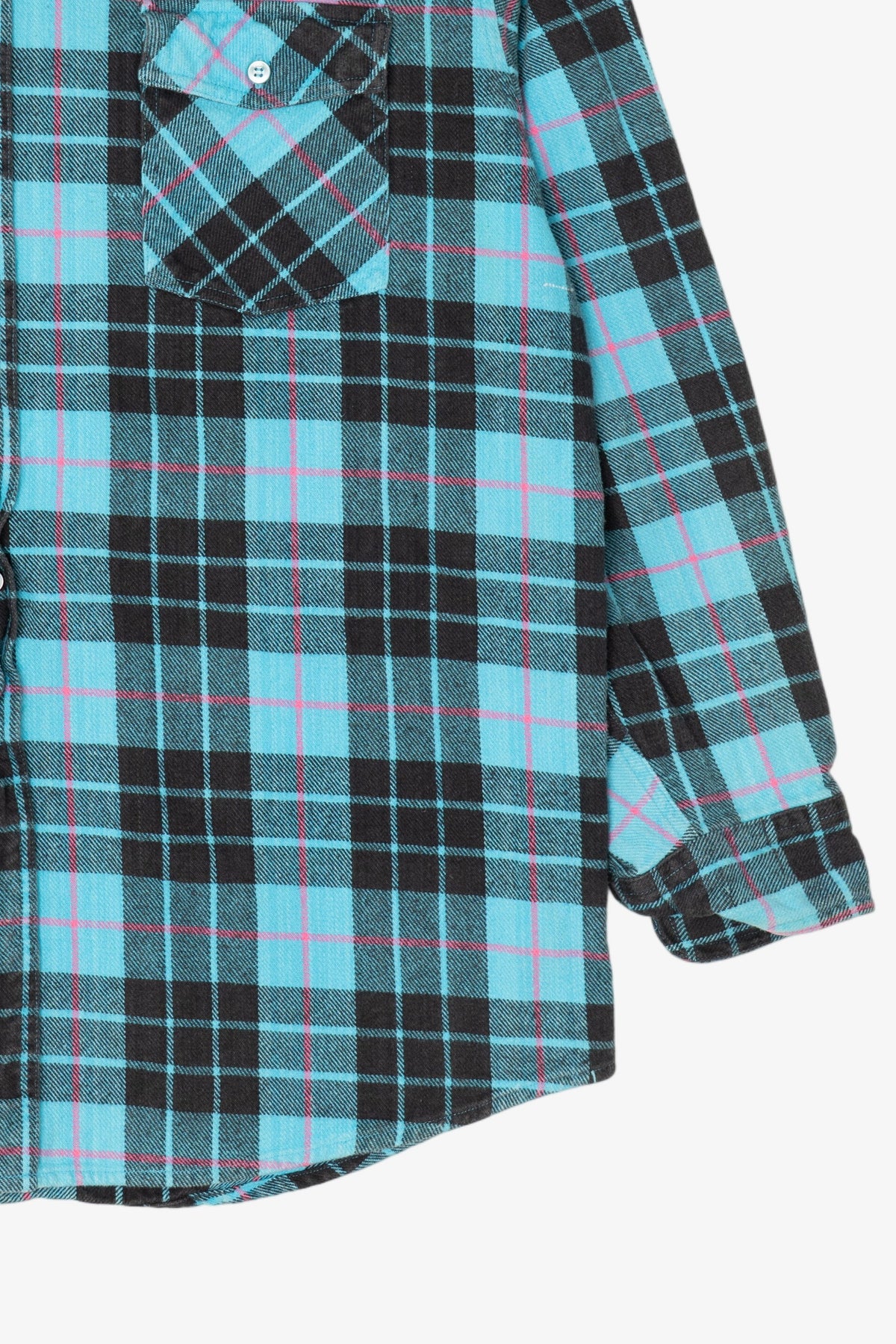 Vintage Blue Plaid Rancho Santa Fe Flannel Button Up Shirt (1990s)