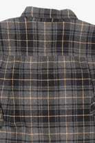 Vintage Dark Gray Plaid Faded Glory Button Up Flannel Shirt (1990s)