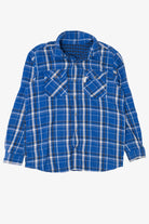 Blue Reversible Columbia Button Up Flannel Shirt (2010s)