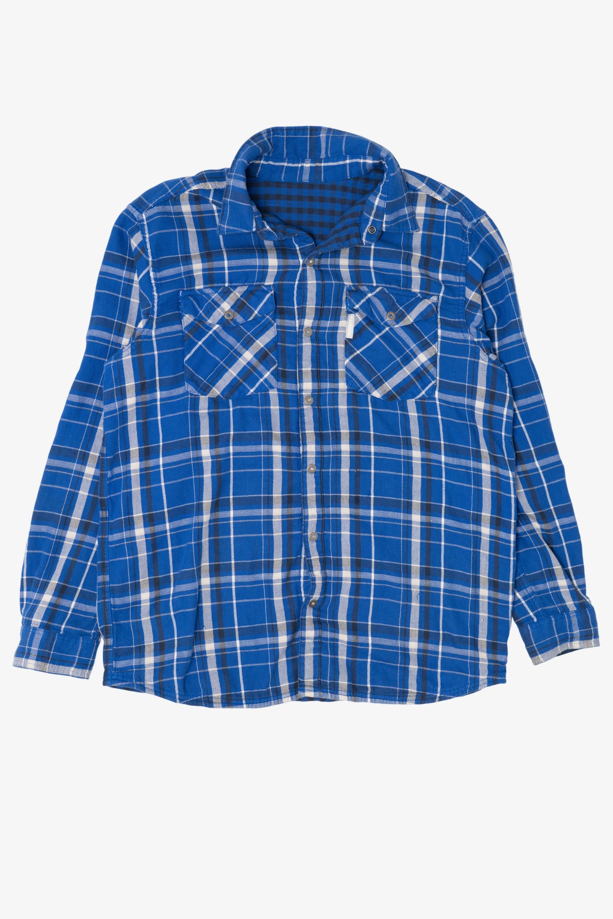 Blue Reversible Columbia Button Up Flannel Shirt (2010s)