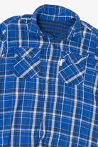 Blue Reversible Columbia Button Up Flannel Shirt (2010s)