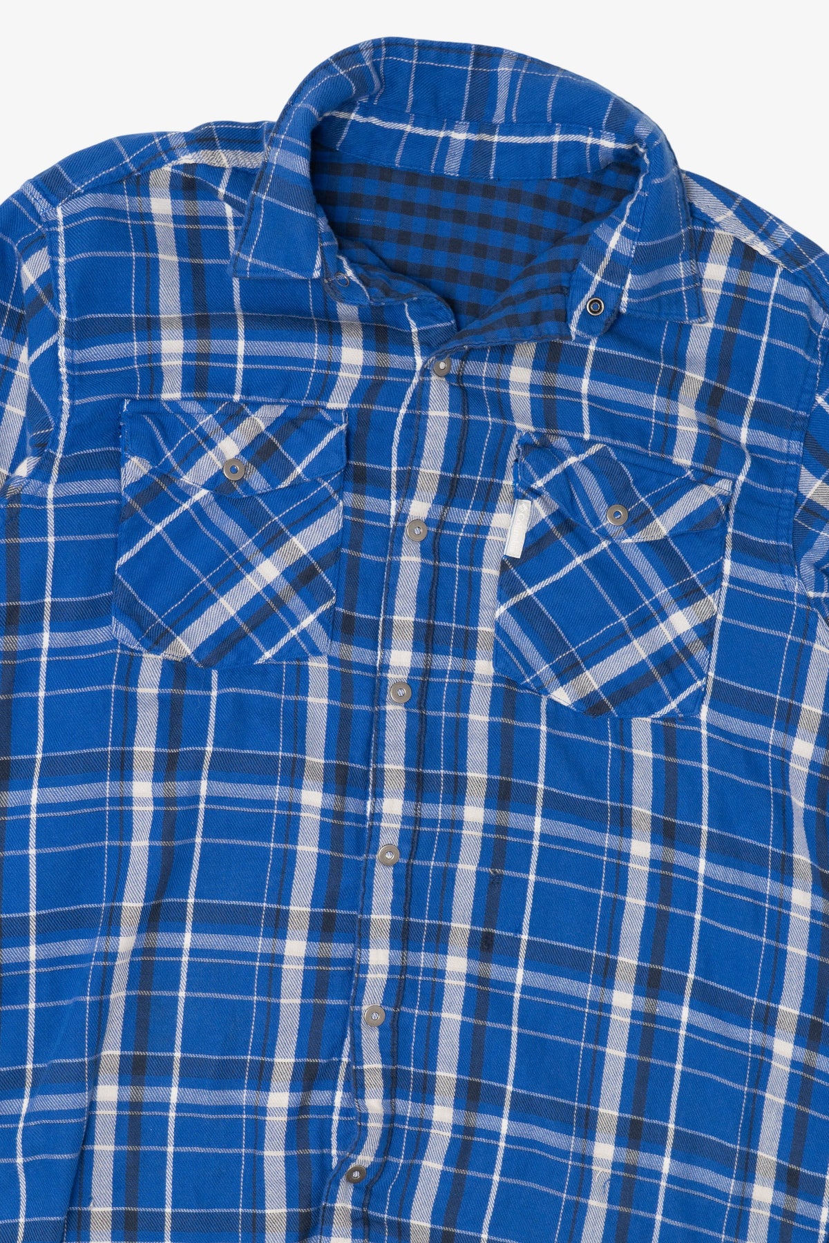 Blue Reversible Columbia Button Up Flannel Shirt (2010s)
