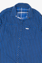 Blue Reversible Columbia Button Up Flannel Shirt (2010s)