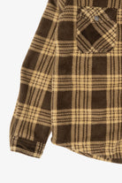 Kids Eddie Bauer Brown Sherpa Lined Flannel Shirt (2010s)