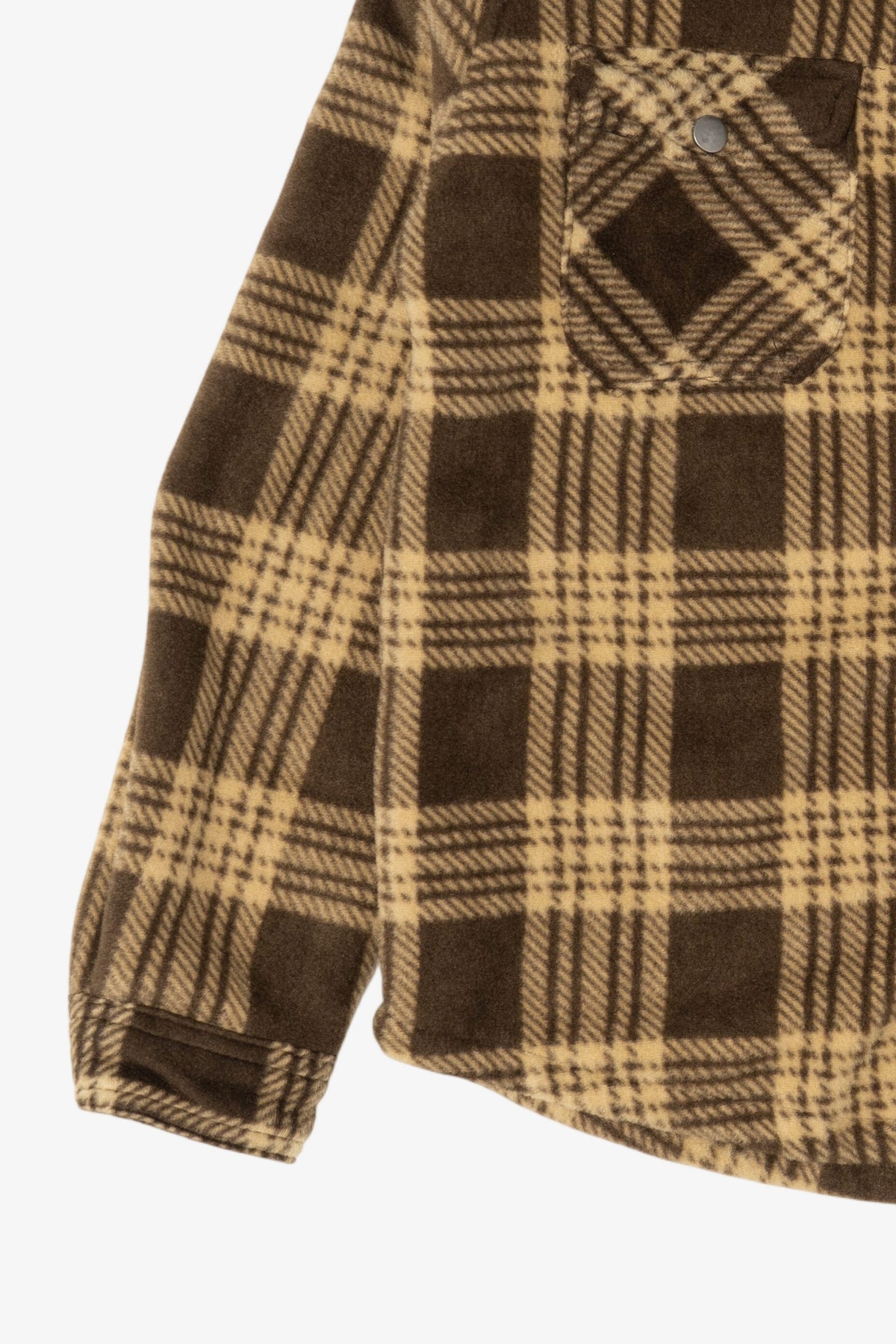 Kids Eddie Bauer Brown Sherpa Lined Flannel Shirt (2010s)