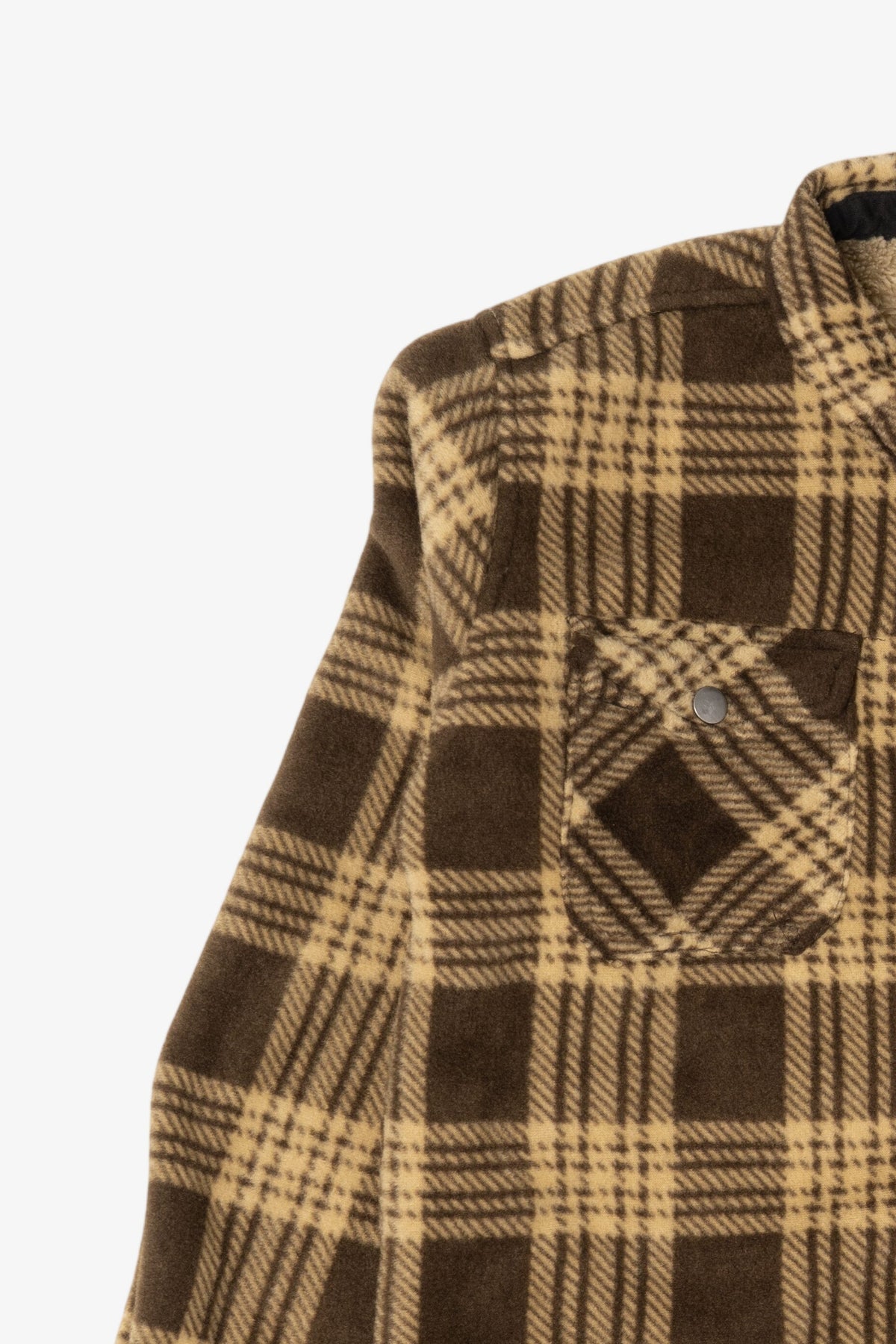 Kids Eddie Bauer Brown Sherpa Lined Flannel Shirt (2010s)