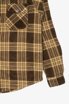 Kids Eddie Bauer Brown Sherpa Lined Flannel Shirt (2010s)