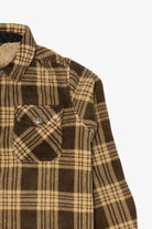 Kids Eddie Bauer Brown Sherpa Lined Flannel Shirt (2010s)