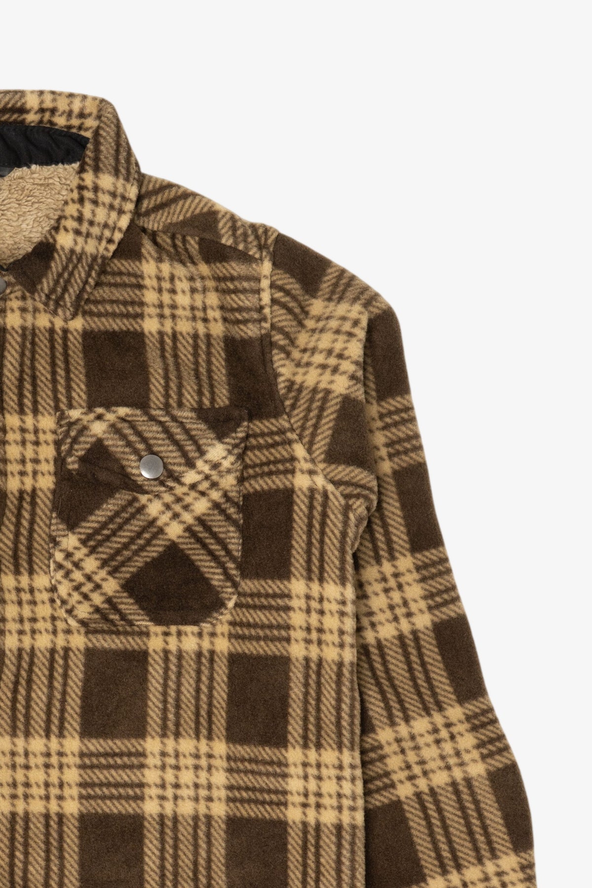 Kids Eddie Bauer Brown Sherpa Lined Flannel Shirt (2010s)