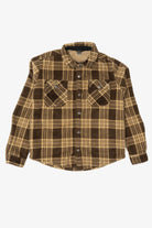 Kids Eddie Bauer Brown Sherpa Lined Flannel Shirt (2010s)