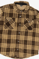Kids Eddie Bauer Brown Sherpa Lined Flannel Shirt (2010s)