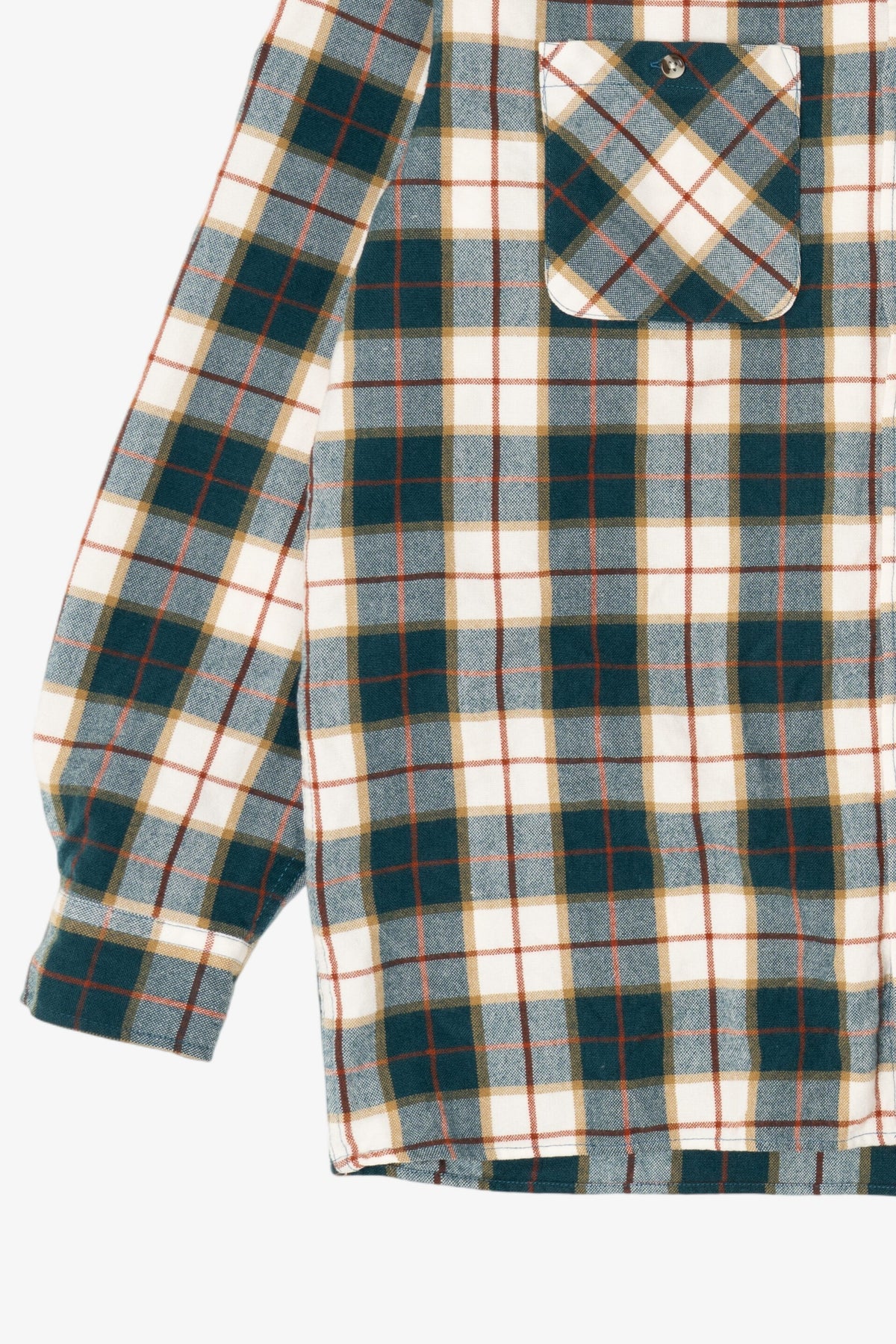 Vintage Green Plaid John Blair Button Up Flannel Shirt (1990s)