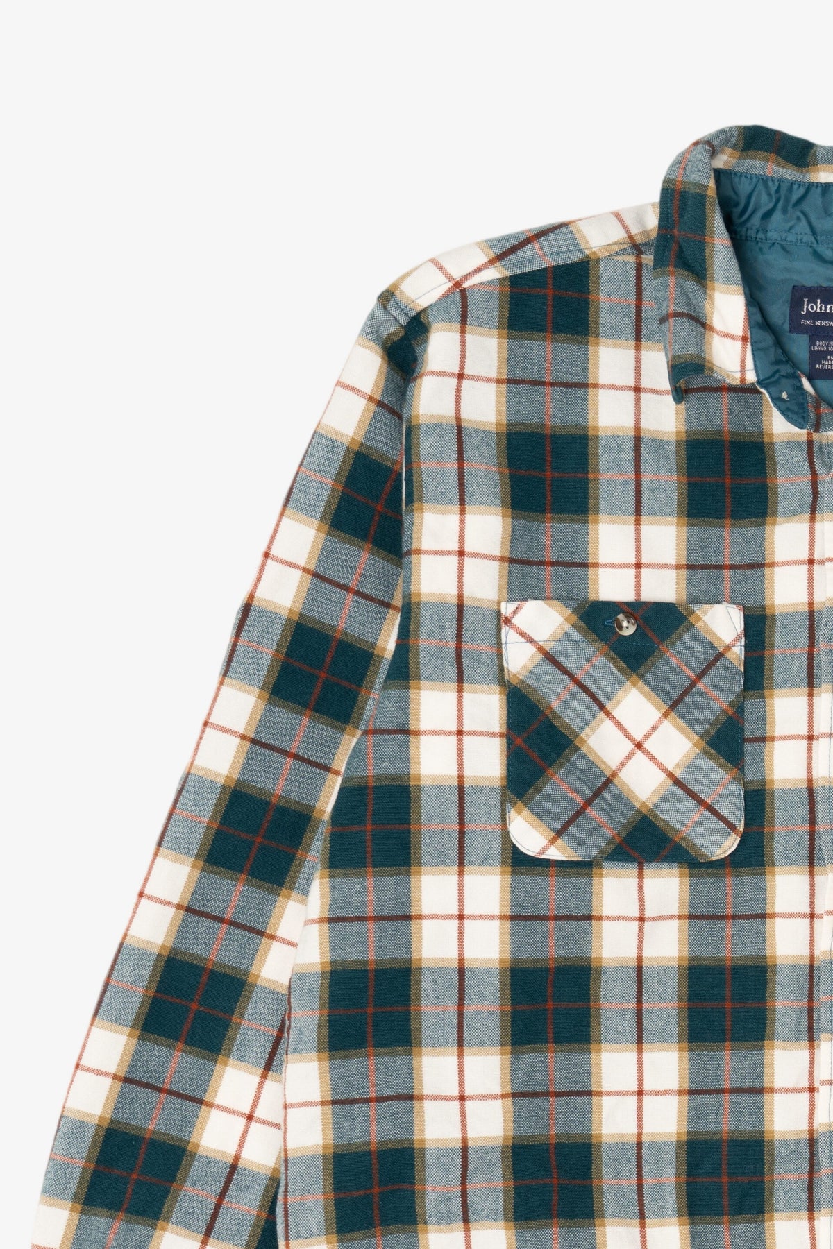 Vintage Green Plaid John Blair Button Up Flannel Shirt (1990s)