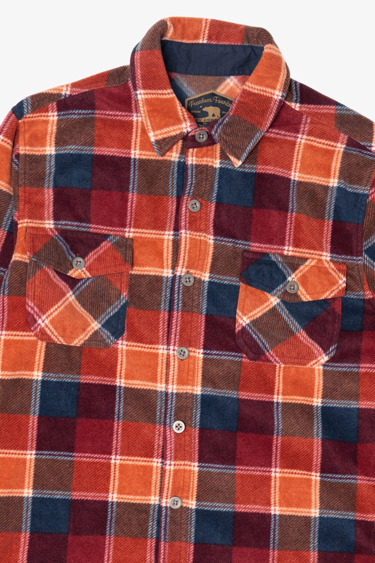 Orange Freedom Foundry Button Up Flannel Shirt (2010s)