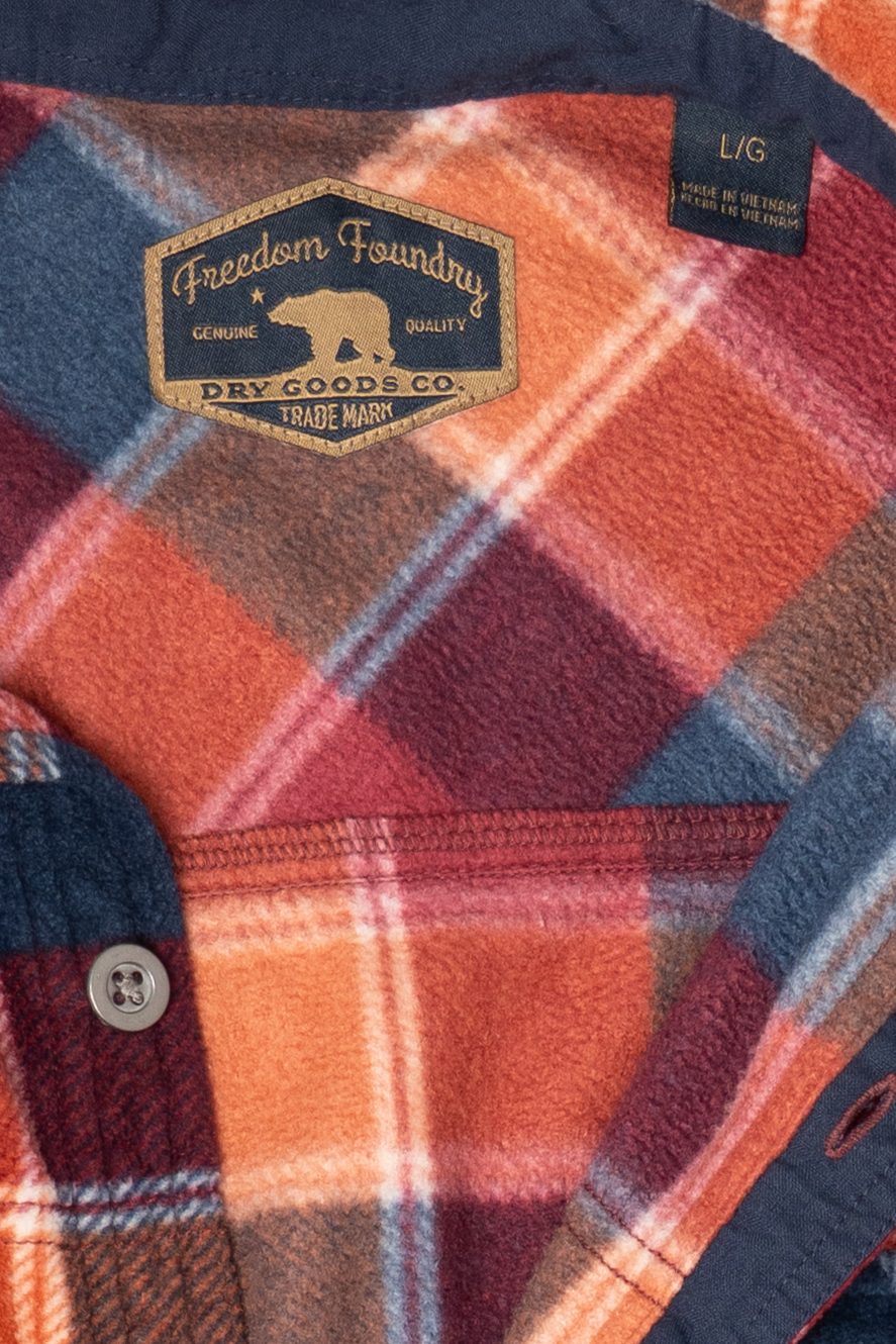 Orange Freedom Foundry Button Up Flannel Shirt (2010s)