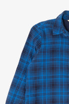 Blue Plaid Riders By Lee Fleece Lined Button Up Flannel Shirt (2010s)