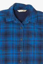 Blue Plaid Riders By Lee Fleece Lined Button Up Flannel Shirt (2010s)