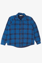 Blue Plaid Riders By Lee Fleece Lined Button Up Flannel Shirt (2010s)