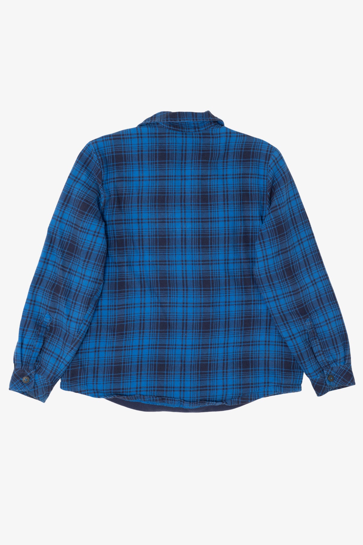 Blue Plaid Riders By Lee Fleece Lined Button Up Flannel Shirt (2010s)
