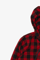 Red L.L. Bean Hooded Zip Up Flannel Shirt (2010s)
