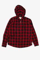 Red L.L. Bean Hooded Zip Up Flannel Shirt (2010s)
