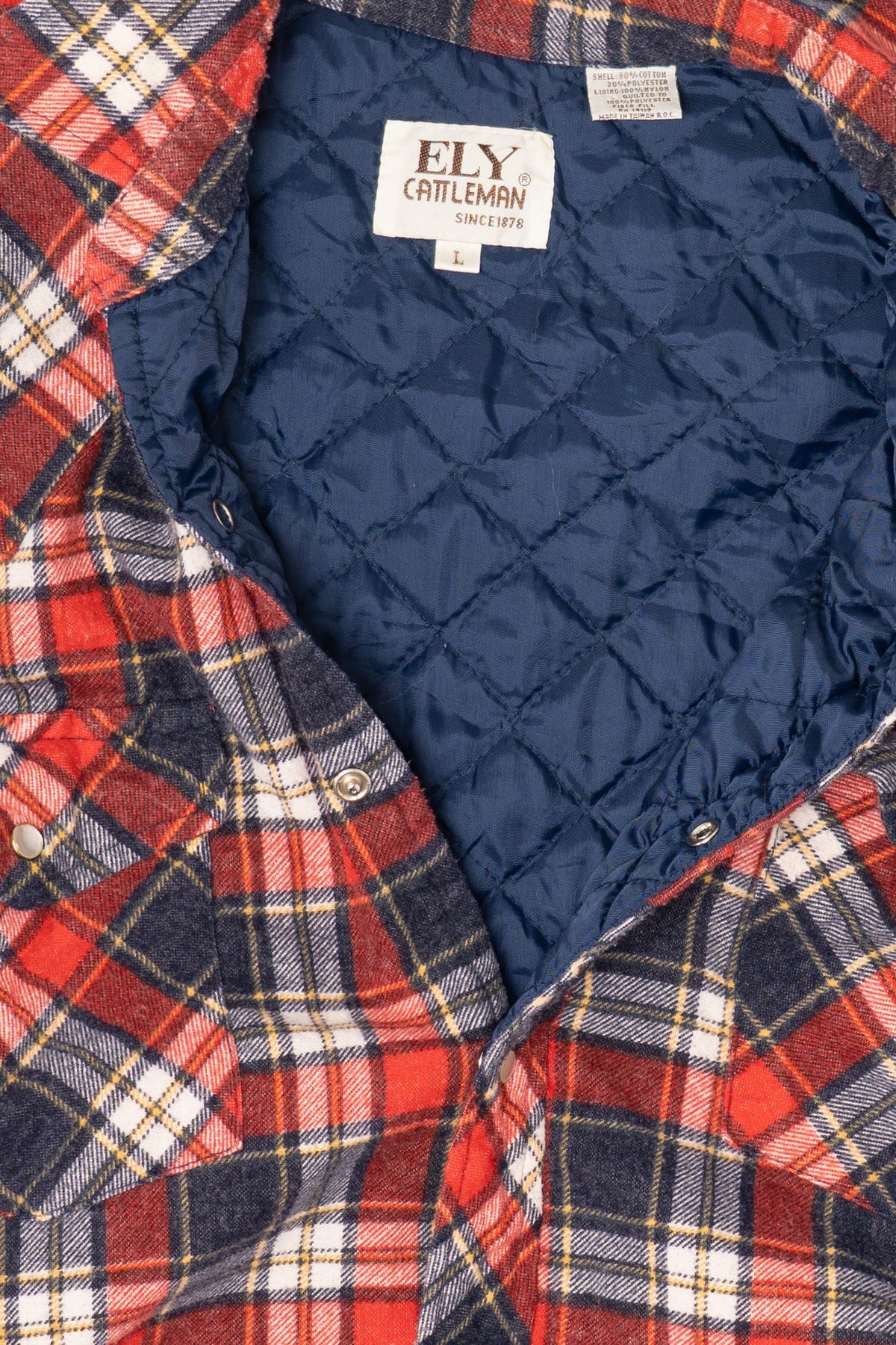 Vintage Red Ely Cattleman Quilt Lined Button Up Flannel Shirt (1990s)