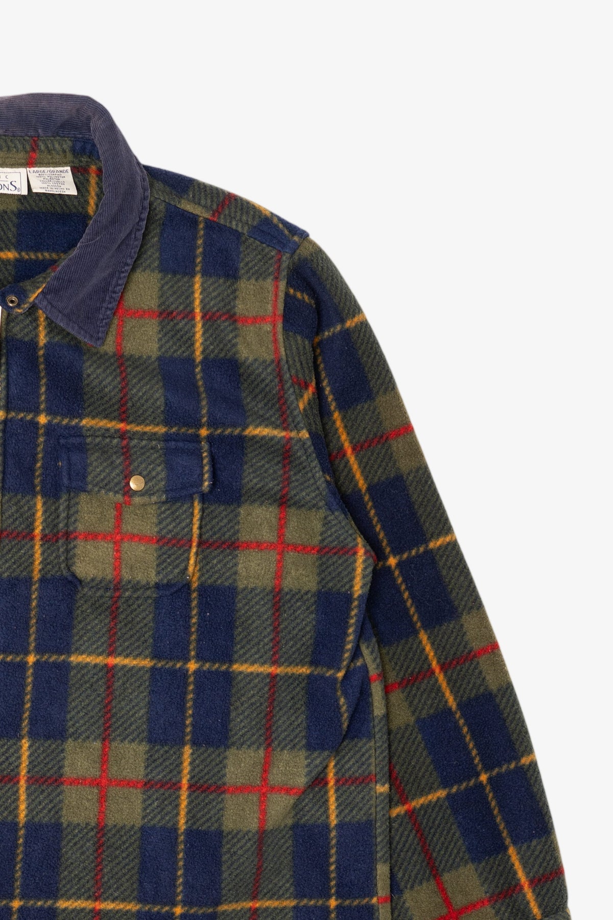 Vintage Navy Blue Basic Fleece Zip Up Jacket (1990s)
