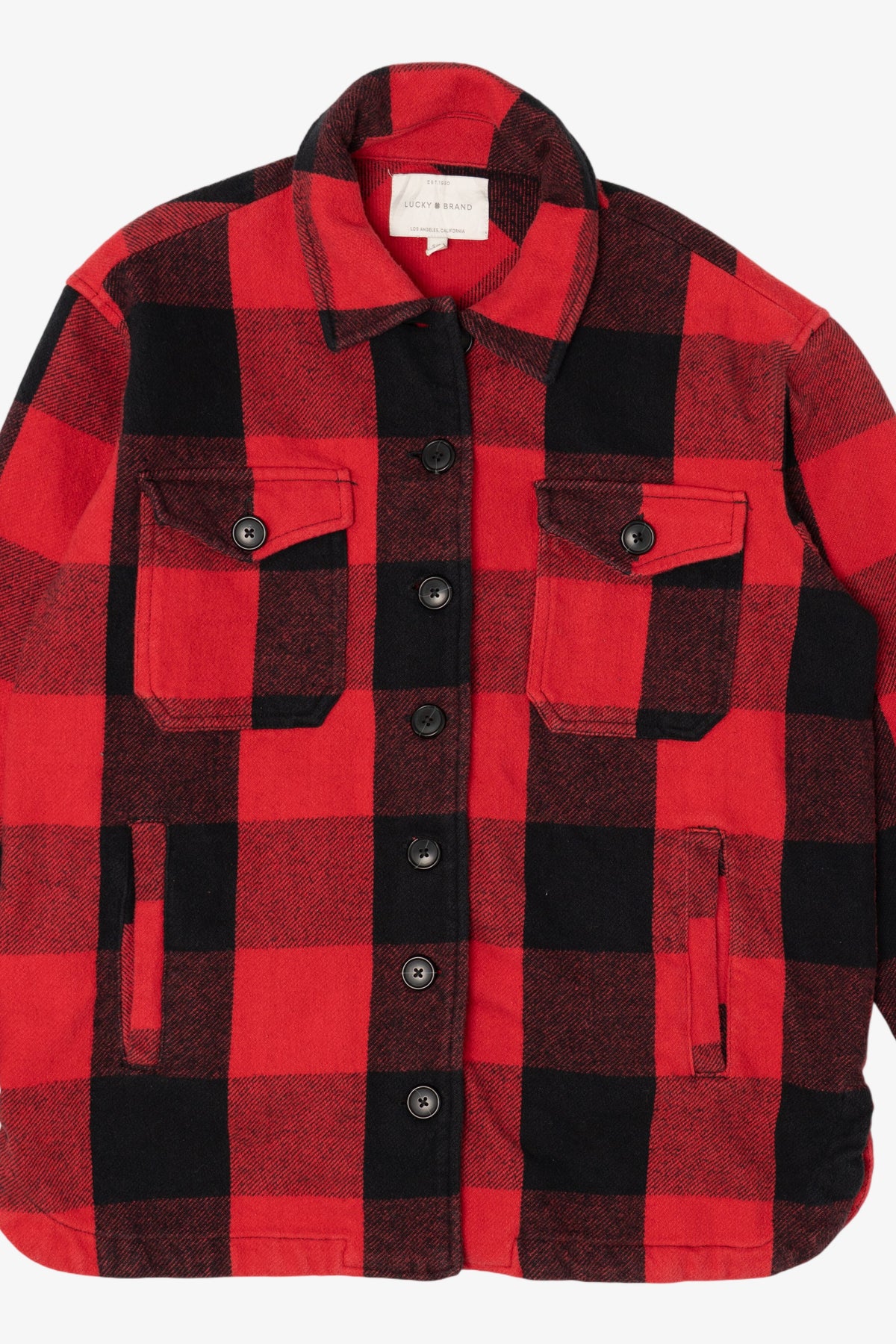 Red Plaid Lucky Brand Button Up Shirt (2010s)