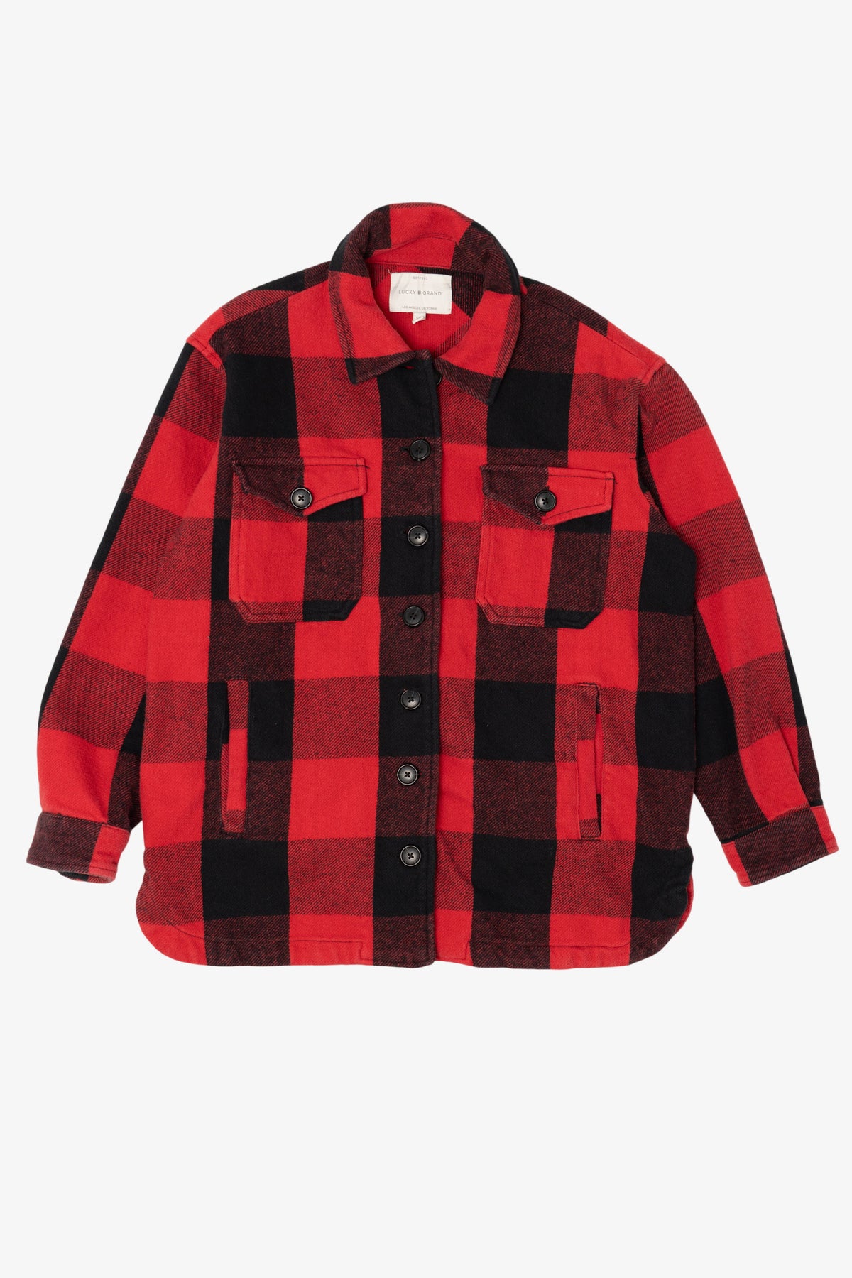 Red Plaid Lucky Brand Button Up Shirt (2010s)