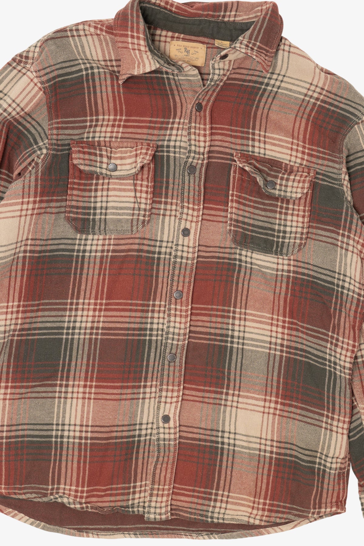 Plaid Red Head Ranch Button Up Shirt (2010s)