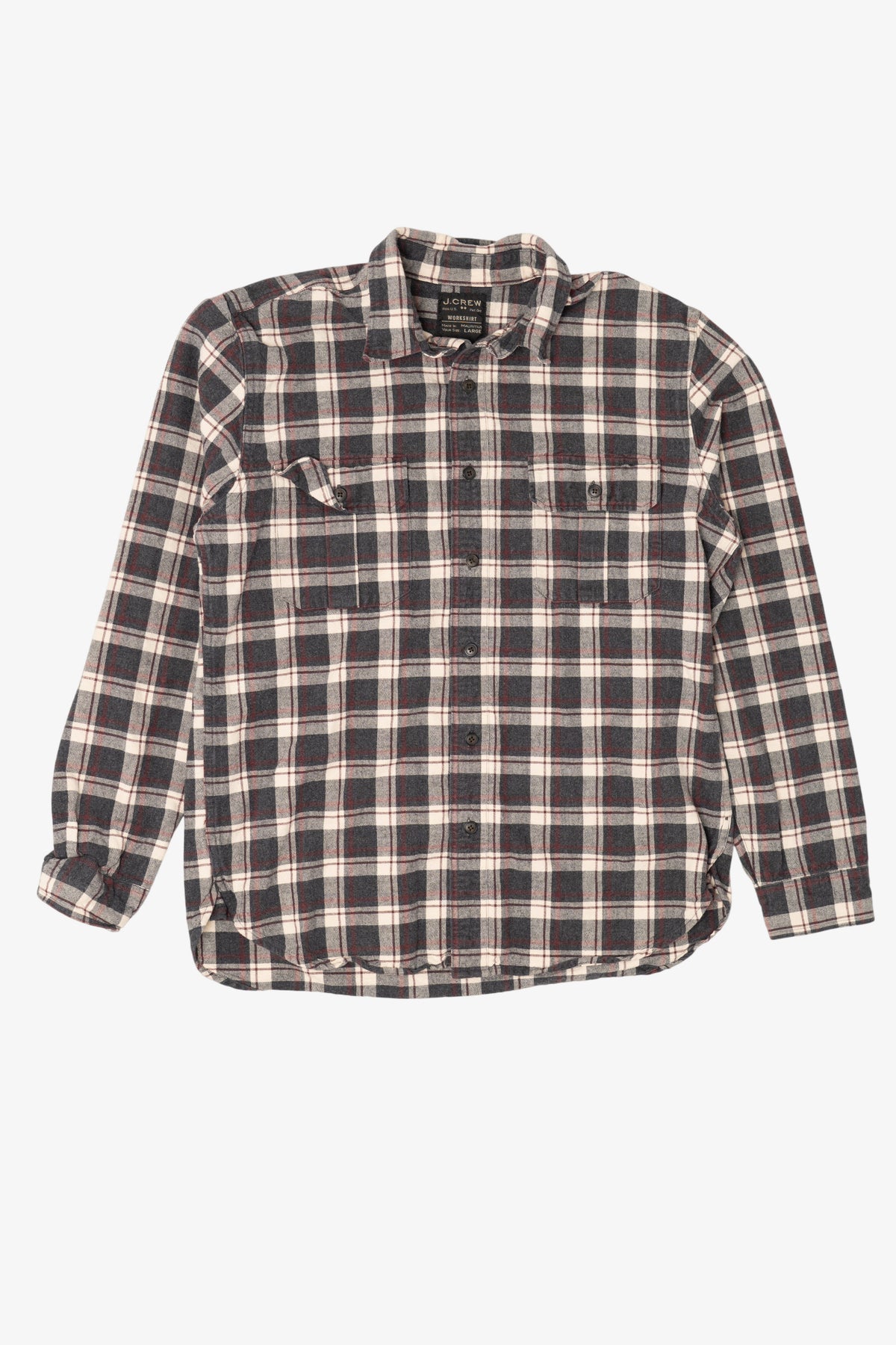 Vintage Charcoal Plaid J. Crew Button Up Shirt (1990s)