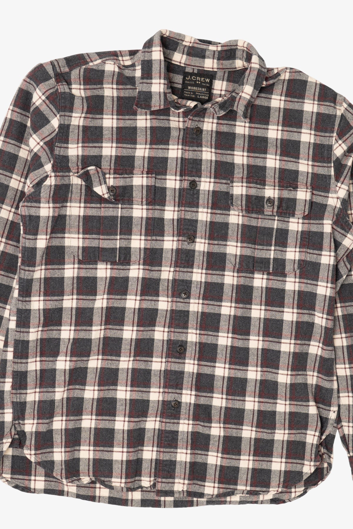Vintage Charcoal Plaid J. Crew Button Up Shirt (1990s)