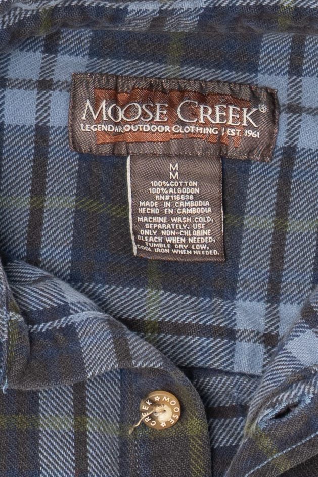 Vintage Navy Blue Moose Creek Button Up Shirt (1990s)