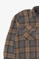 Vintage Brown Plaid Van Heusen Button Up Flannel Shirt (1980s)