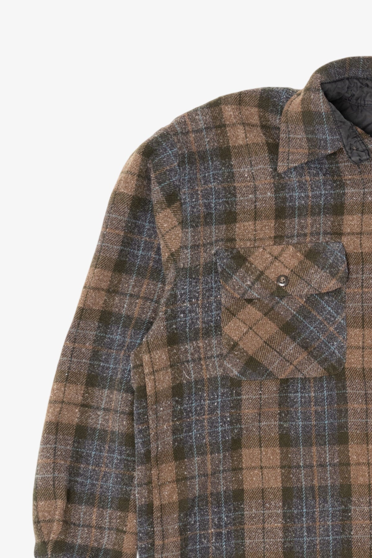 Vintage Brown Plaid Van Heusen Button Up Flannel Shirt (1980s)
