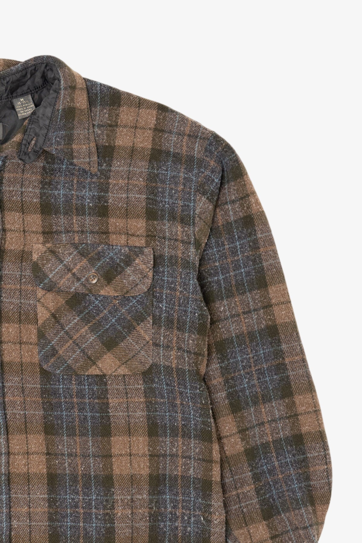 Vintage Brown Plaid Van Heusen Button Up Flannel Shirt (1980s)