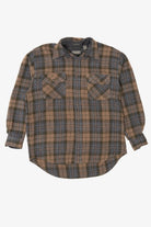 Vintage Brown Plaid Van Heusen Button Up Flannel Shirt (1980s)
