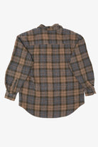 Vintage Brown Plaid Van Heusen Button Up Flannel Shirt (1980s)