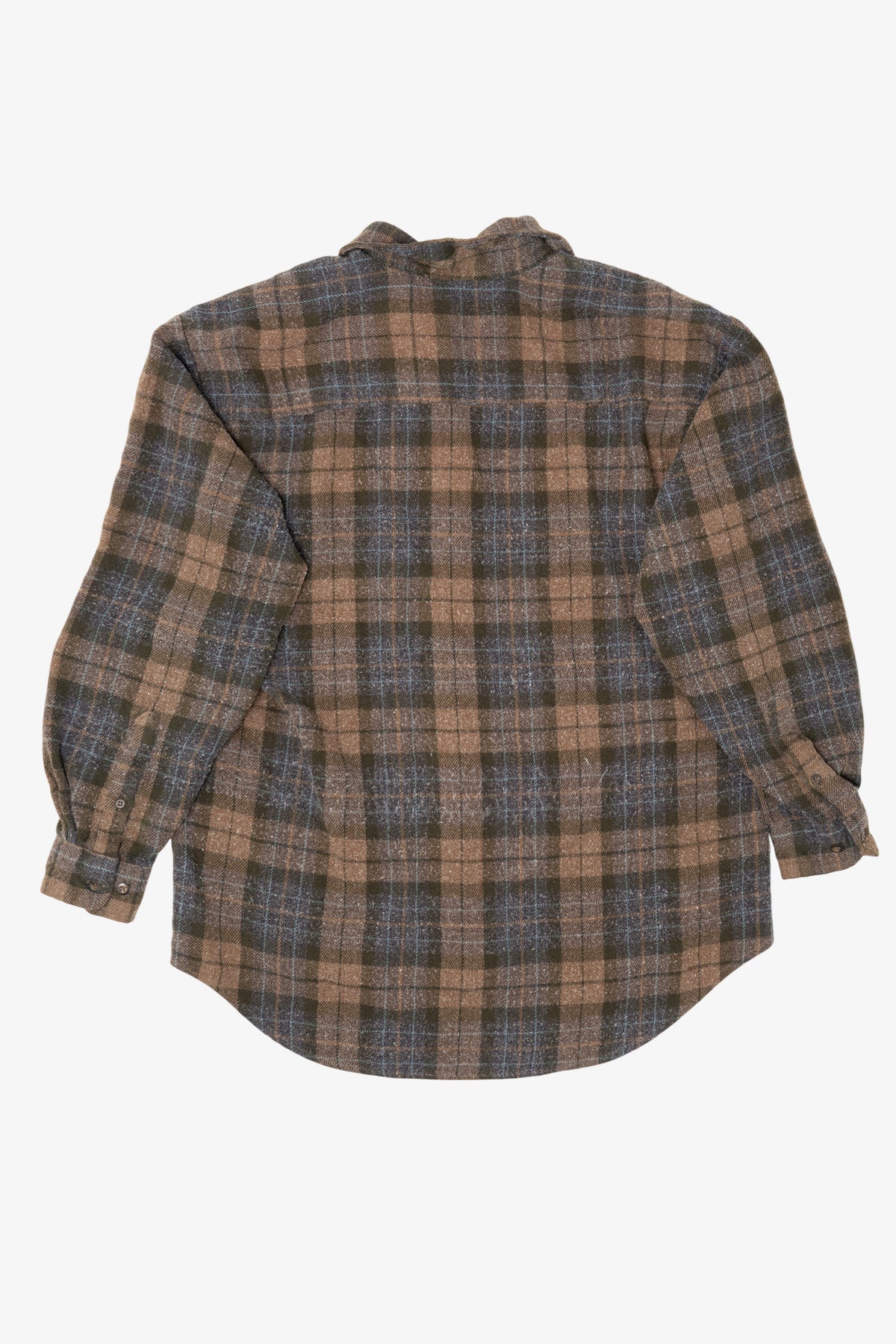 Vintage Brown Plaid Van Heusen Button Up Flannel Shirt (1980s)