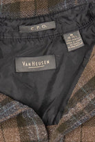 Vintage Brown Plaid Van Heusen Button Up Flannel Shirt (1980s)