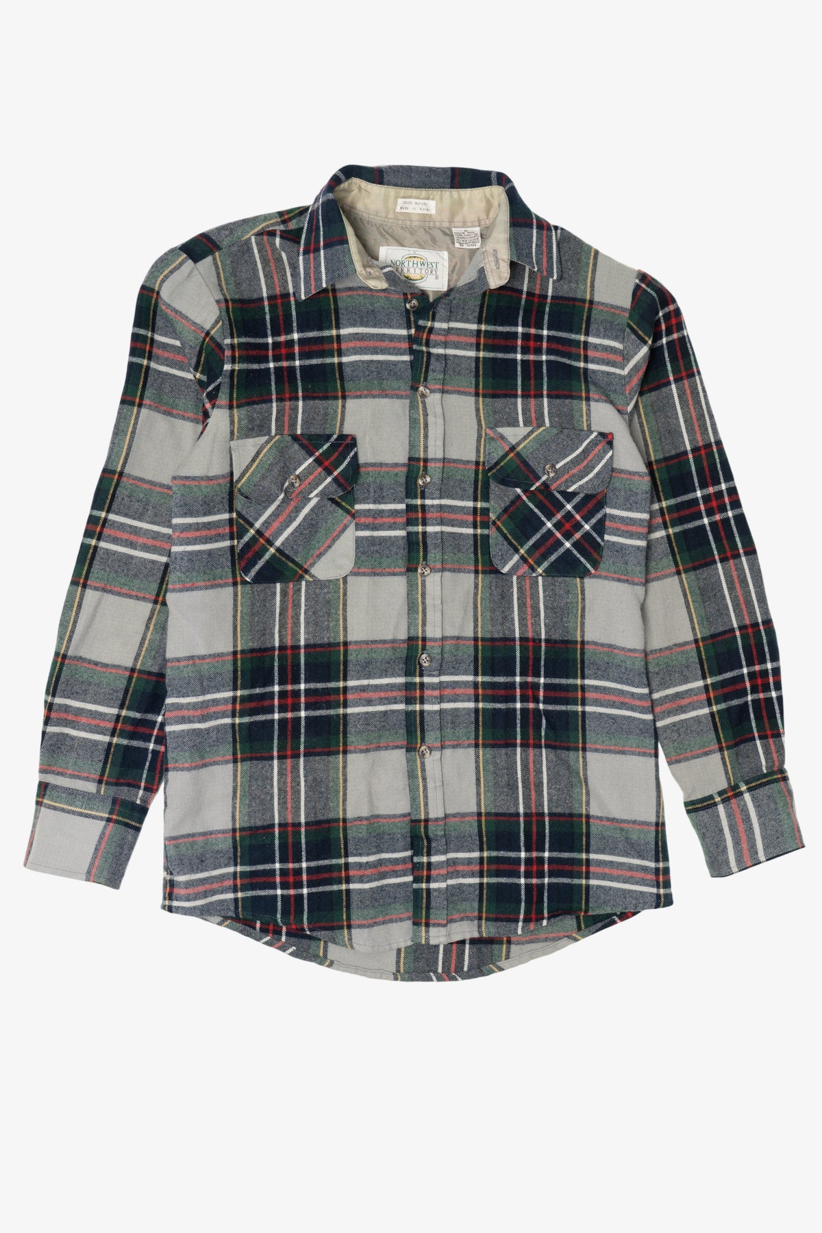 Vintage Gray Northwest Territory Button Up Flannel Shirt (1990s)