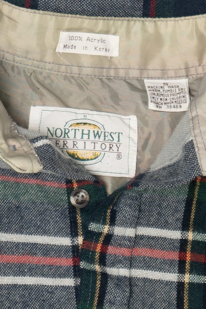 Vintage Gray Northwest Territory Button Up Flannel Shirt (1990s)